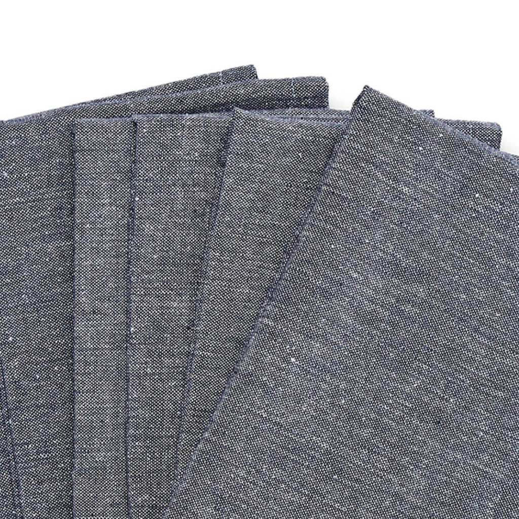 Sauter - Serviette De Table - Chambray Blue 6 X - 100% Coton - Bleu Foncé