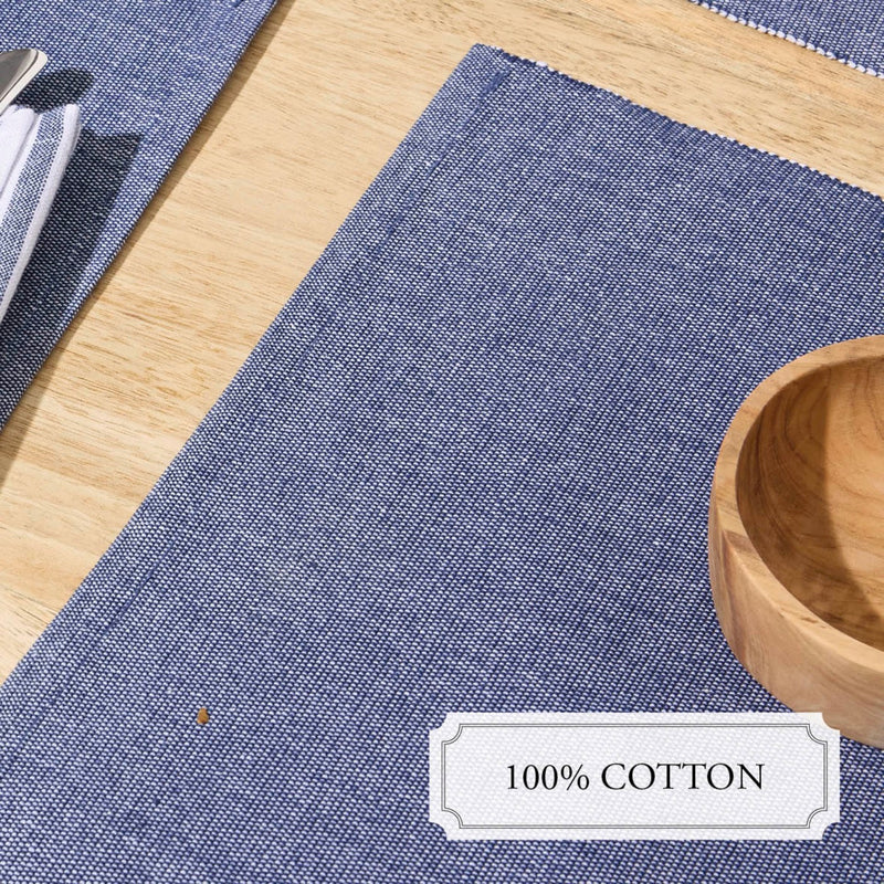 Ensemble De 4 Sets De Table - Chambray - Bleu Foncé