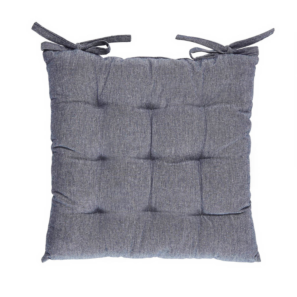 Sauter - Chair Cushion - Chambray Blue - 100% Cotton - Dark Blue