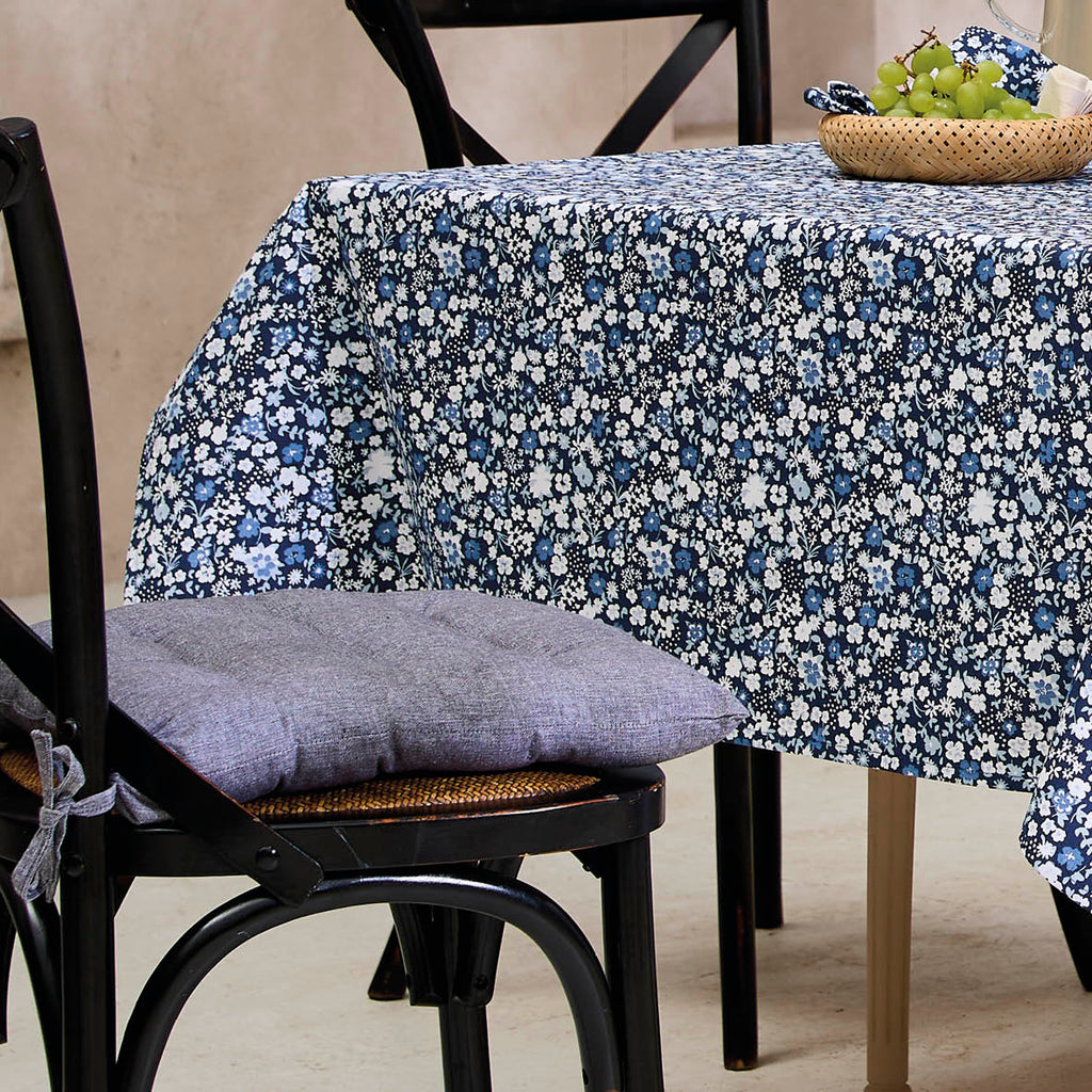 Sauter - Chair Cushion - Chambray Blue - 100% Cotton - Dark Blue
