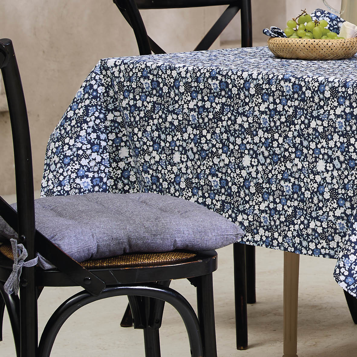 Sauter - Chair Cushion - Chambray Blue - 100% Cotton - Dark Blue