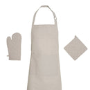 Ensemble Tablier, Gant De Cuisine & Manique - Chambray - Taupe