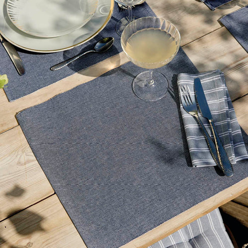 Set De Table Coton - Vert Foncé