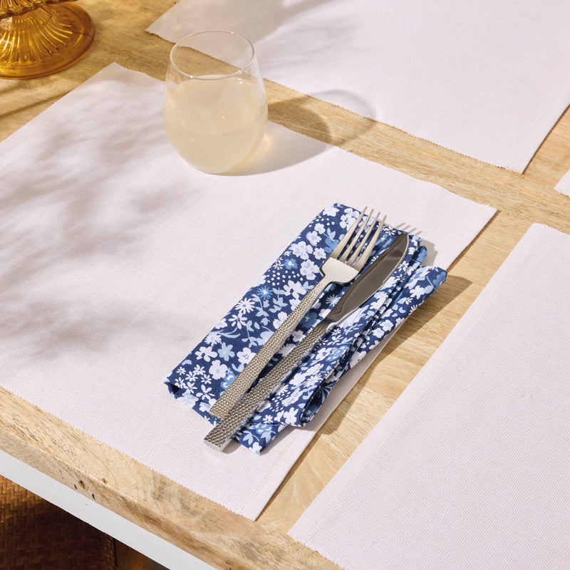 Ensemble De 4 Sets De Table - Chambray - Blanc Cassé