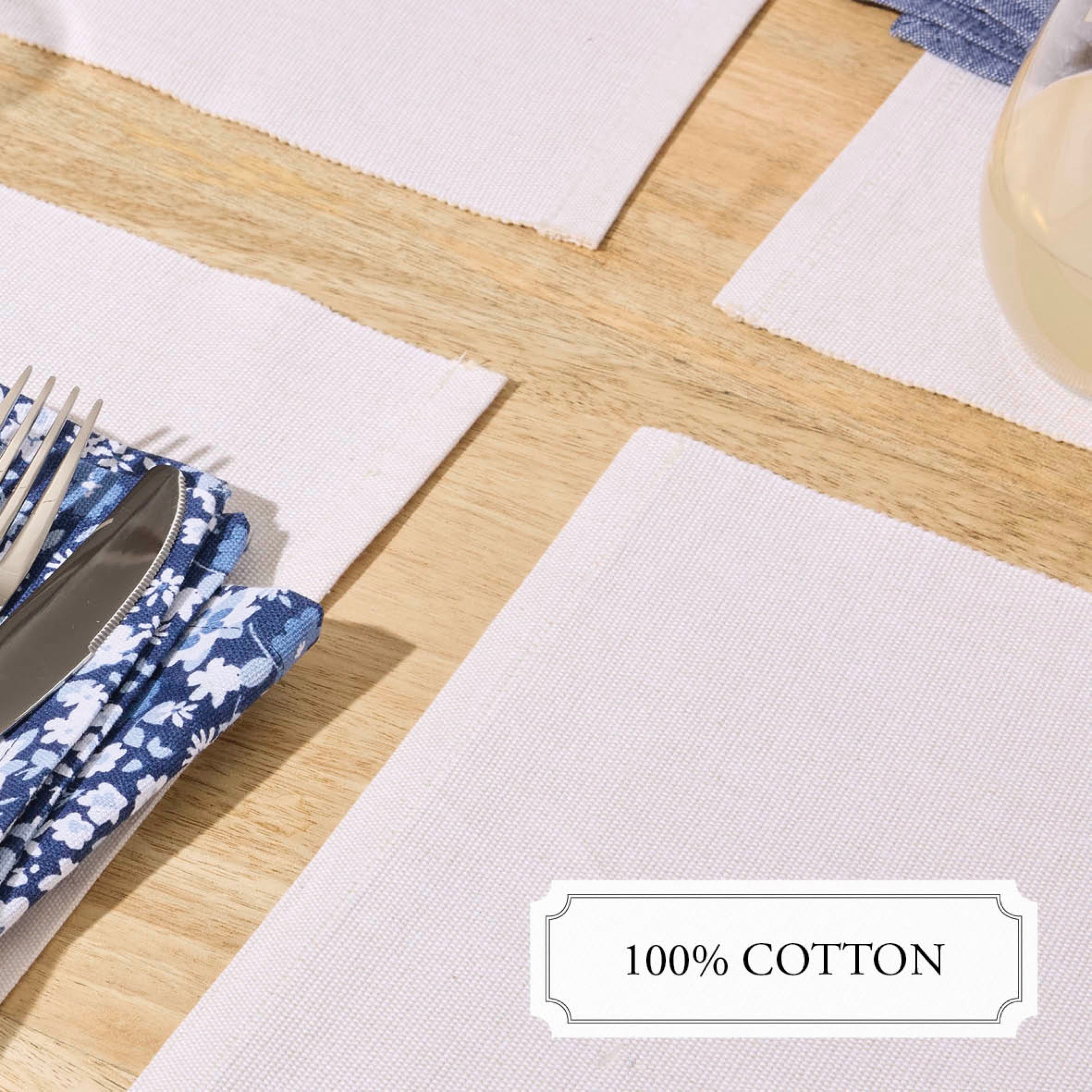 Juego de 4 manteles individuales - Chambray - Blanco roto