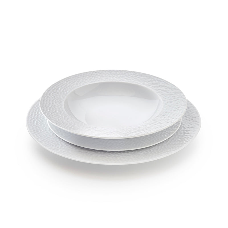 Service De Table - Martelé - Blanc