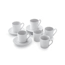 Set De 6 Tasses À Café Avec Soucoupe - Martelé - Blanc