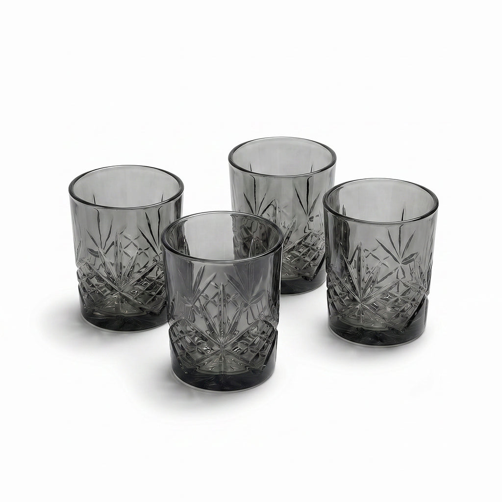 Art Culinaire - Juego De 4 Vasos Bajos - Spirit Dia - Vidrio - Gris Ahumado