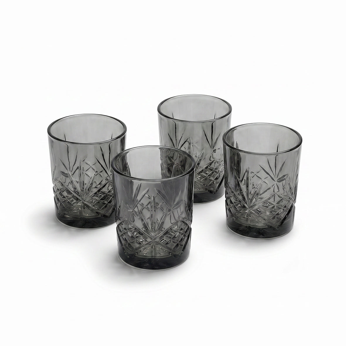 Art Culinaire - Juego De 4 Vasos Bajos - Spirit Dia - Vidrio - Gris Ahumado