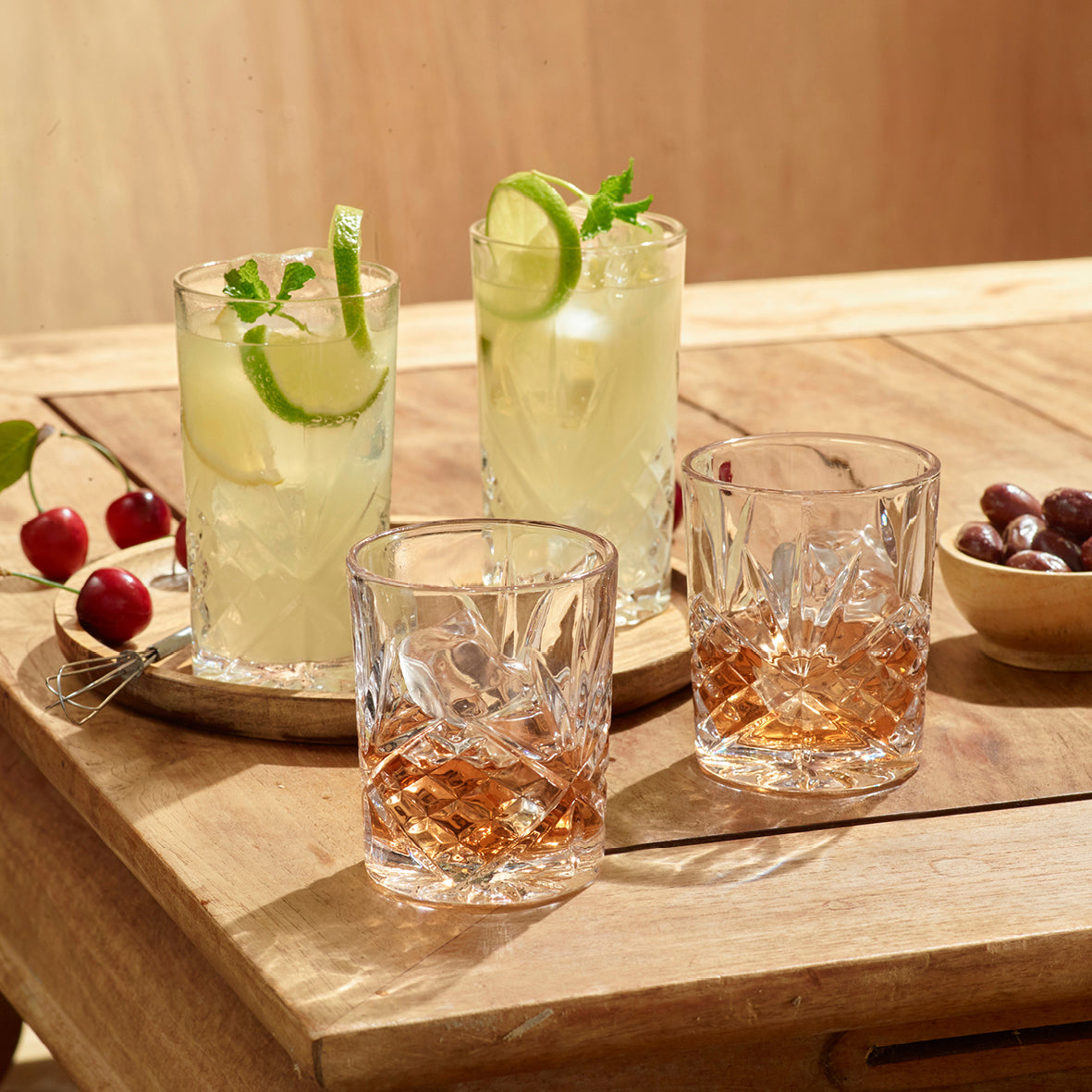Art Culinaire - Sæt Med 4 Høje Glas - Spirit Dia - Glas - Transparent