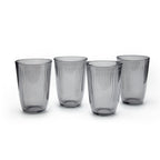 Art Culinaire - Sæt Med 4 Høje Glas - Rayon Dia - Glas - Mørkegrå