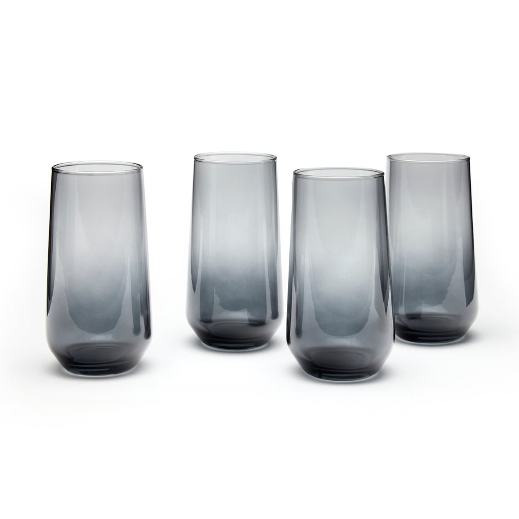 Art Culinaire - Sæt med 4 høje glas - Ombre Dia - Glas - Mørkegrå