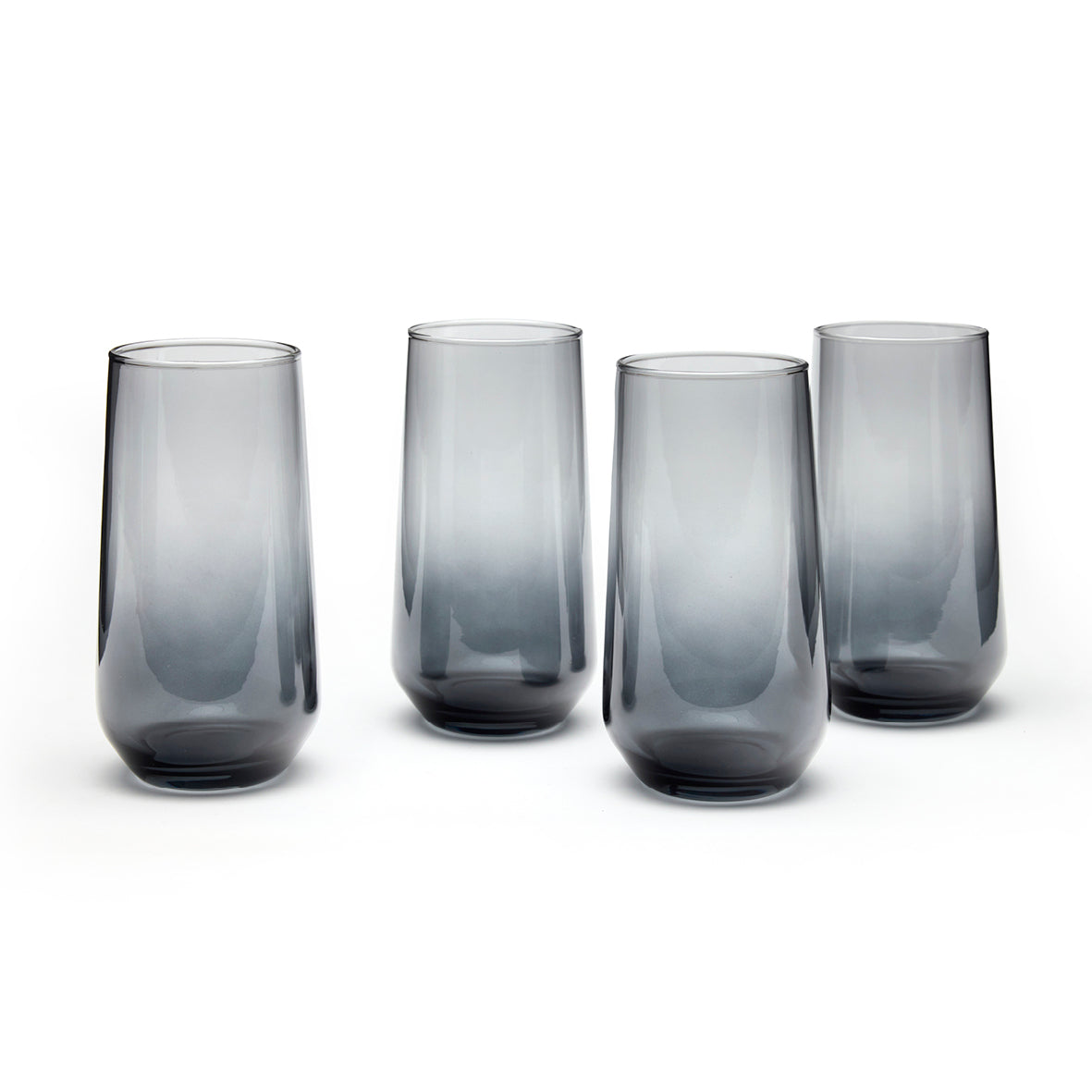 Art Culinaire - Sæt med 4 høje glas - Ombre Dia - Glas - Mørkegrå