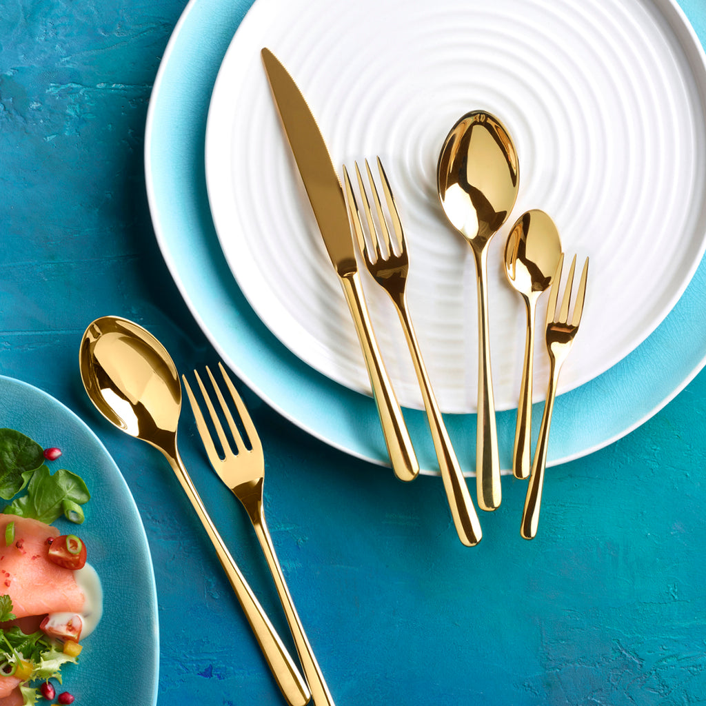 Art Culinaire - Bestickset - Aura 24 delar - Rostfritt stål 18/10 - Guld