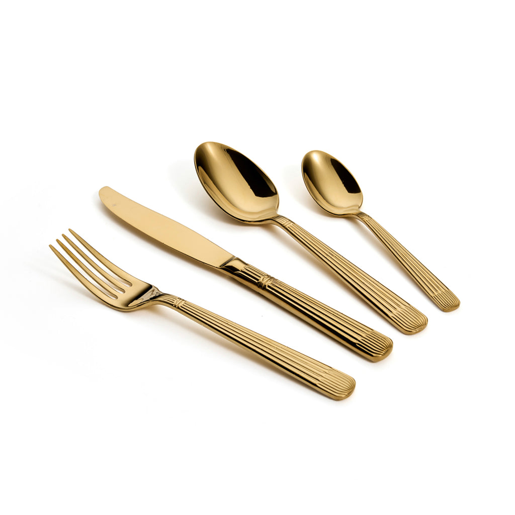 Art Culinaire - Cutlery Set - Noblesse 24 Pieces - 18/10 Stainless Steel - Gold