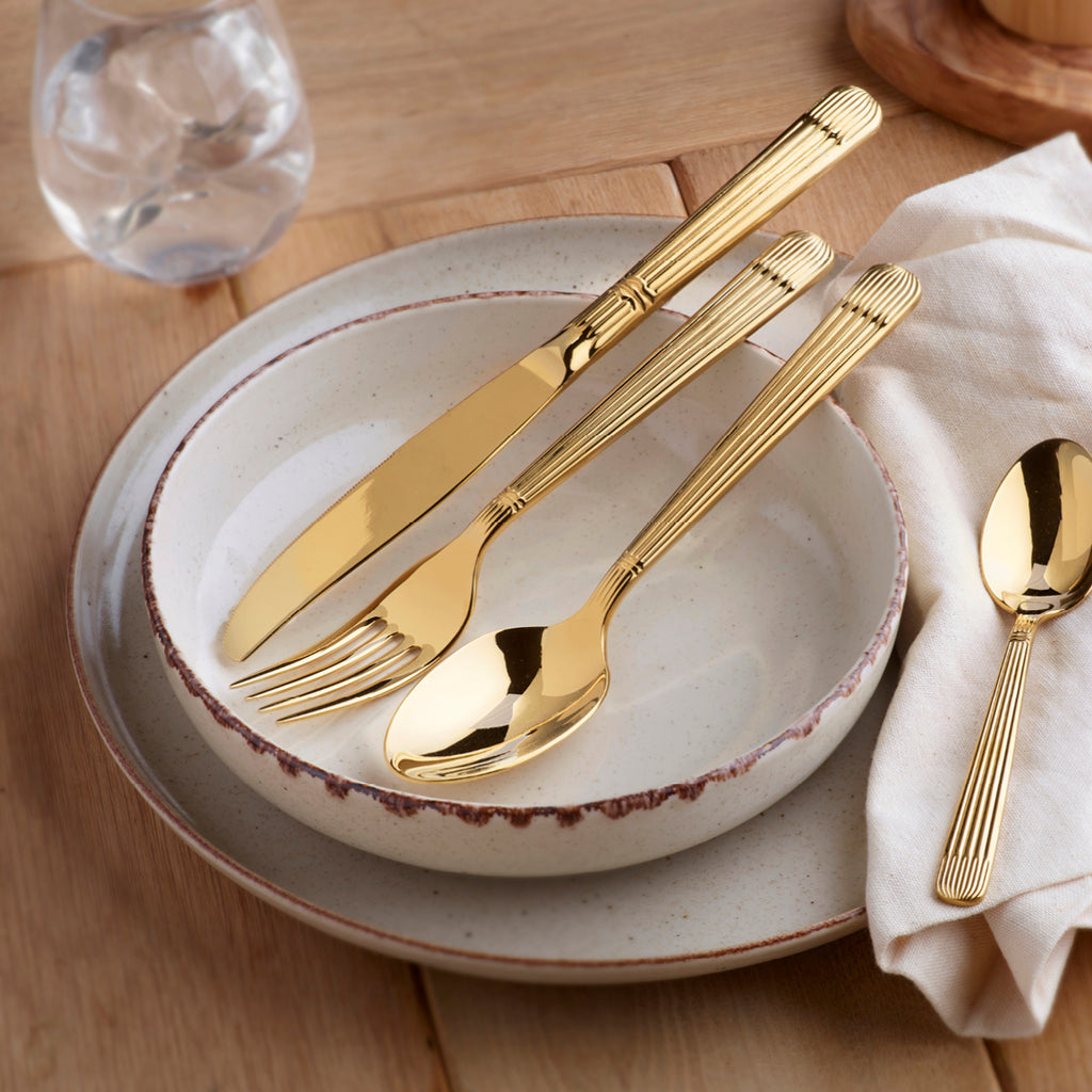 Art Culinaire - Cutlery Set - Noblesse 24 Pieces - 18/10 Stainless Steel - Gold