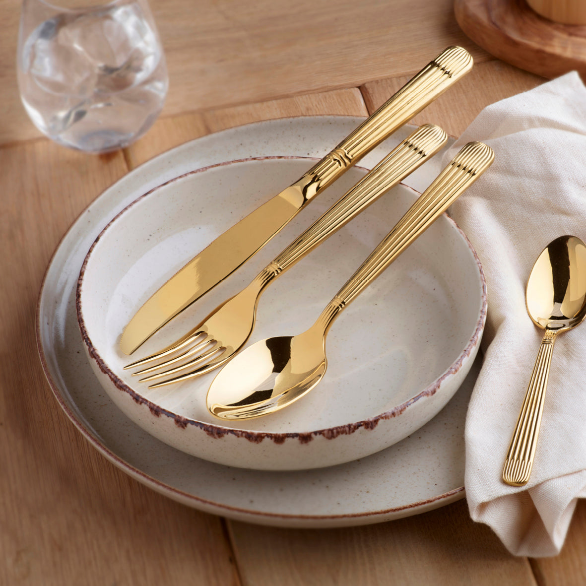 Art Culinaire - Cutlery Set - Noblesse 24 Pieces - 18/10 Stainless Steel - Gold