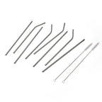 Art Culinaire - Set Di 8 Cannucce + Scovolino - Solid Dia - Acciaio Inossidabile 18/8 - Argento