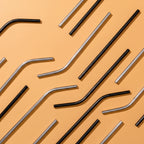 Art Culinaire - Set Di 8 Cannucce + Scovolino - Solid Dia - Acciaio Inossidabile 18/8 - Argento