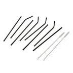 Art Culinaire - Set Di 8 Cannucce + Scovolino - Solid Dia - Acciaio Inossidabile 18/8 - Nero