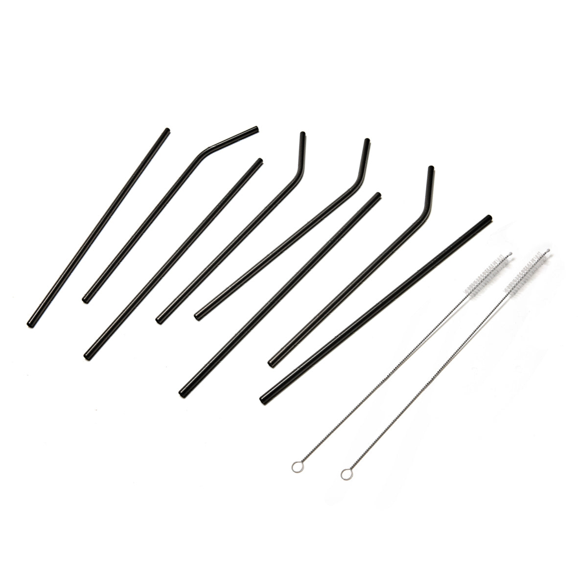 Art Culinaire - Set Di 8 Cannucce + Scovolino - Solid Dia - Acciaio Inossidabile 18/8 - Nero