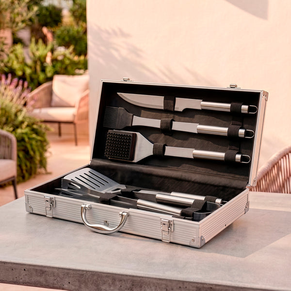 Art Culinaire - Set D'Ustensiles Pour Barbecue 7 Pièces - Grill - Acier Inoxydable 420 - Argent
