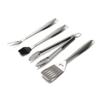 Art Culinaire - Set Di Utensili Da Barbecue 4 Pezzi - Grill - Acciaio Inossidabile - Argento