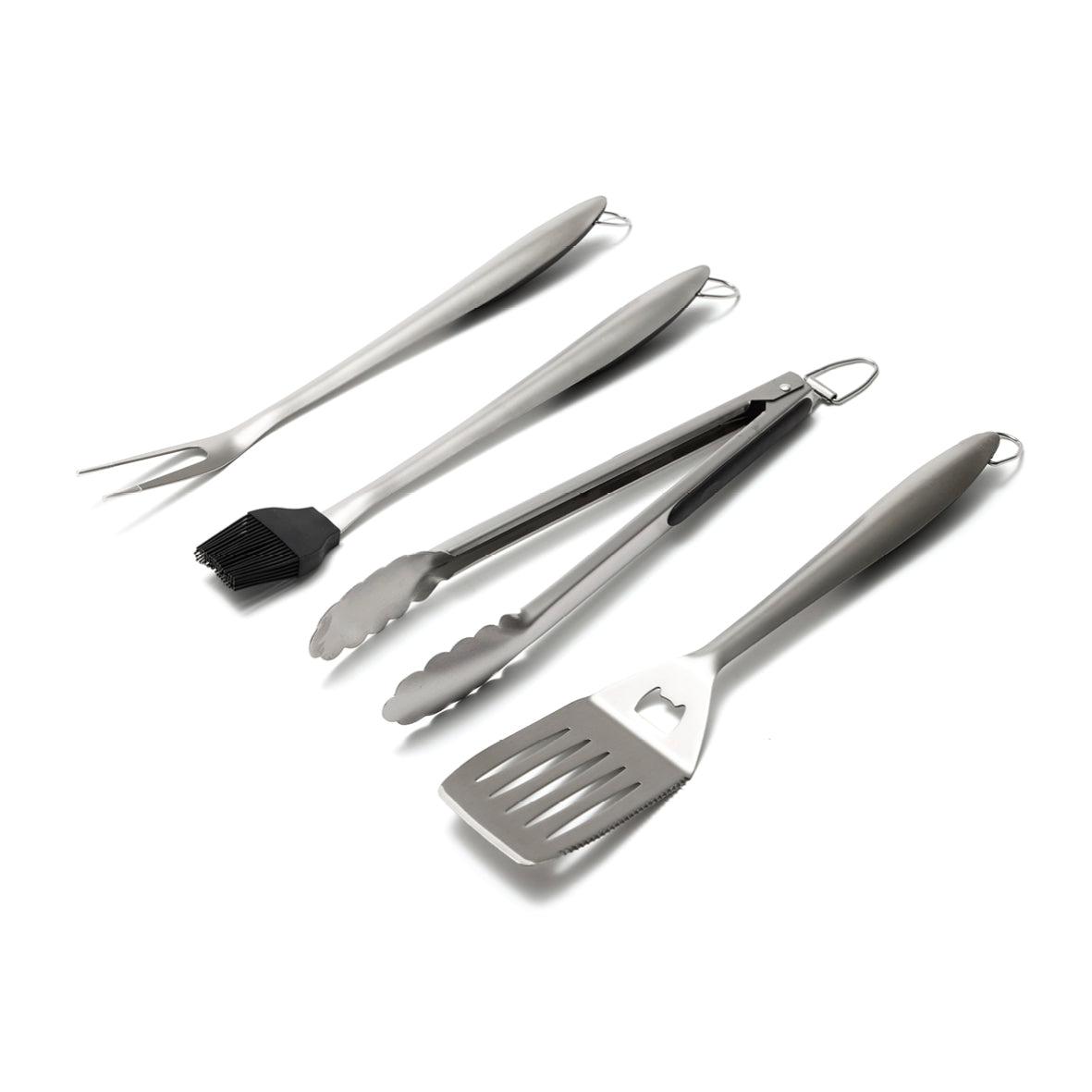 Art Culinaire - Set Di Utensili Da Barbecue 4 Pezzi - Grill - Acciaio Inossidabile - Argento