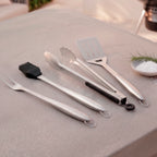 Art Culinaire - Set Di Utensili Da Barbecue 4 Pezzi - Grill - Acciaio Inossidabile - Argento