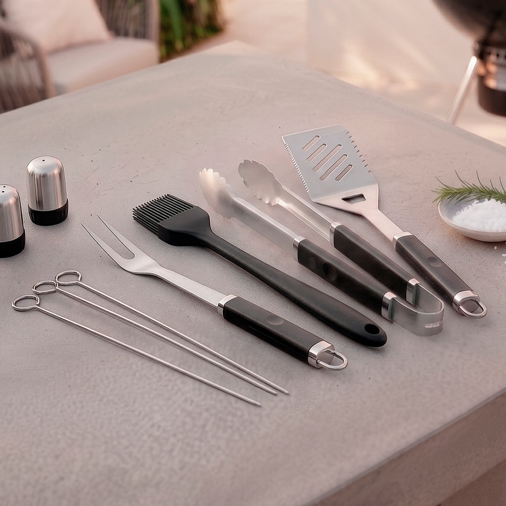 Art Culinaire - Grillbesteck-Set 12-teilig - Grill - Edelstahl - Silber