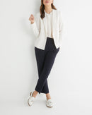 Veste Crepe Cou - Blanc Moyen Grise - Femme