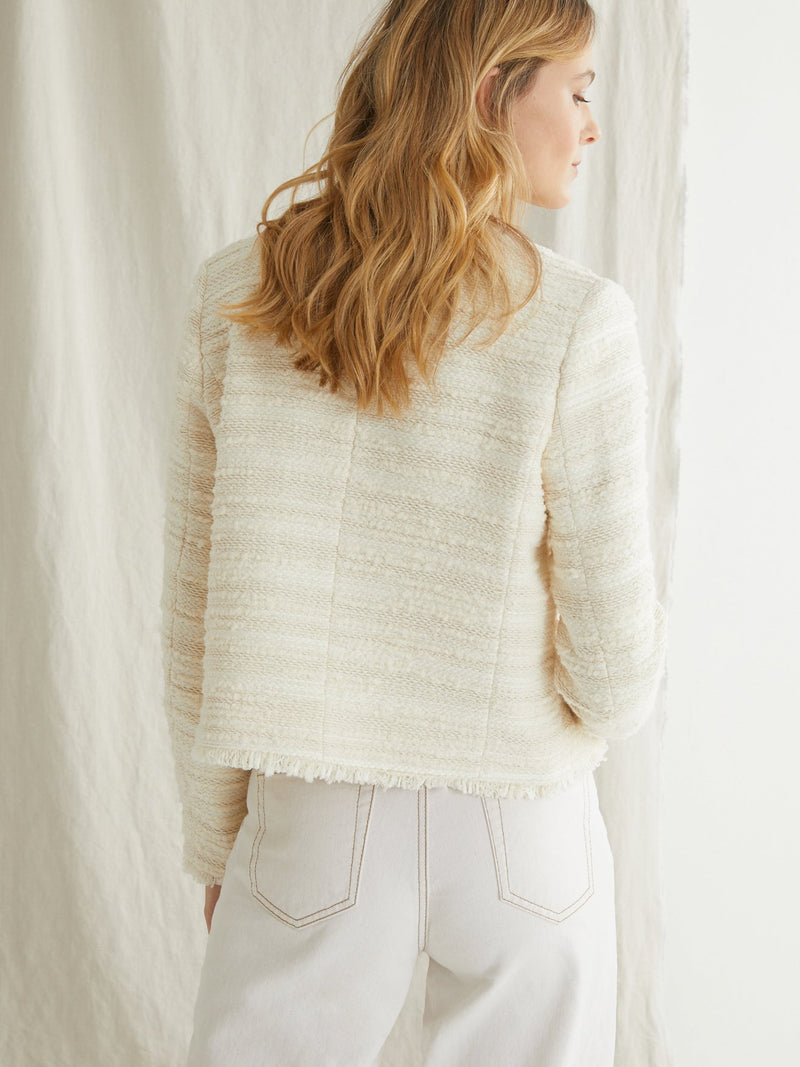 Ecr Tweed Jacket - Plain Light Beige - Women