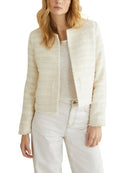 Ecr Tweed Jacket - Plain Light Beige - Women