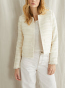 Ecr Tweed Jacket - Plain Light Beige - Women