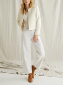 Ecr Tweed Jacket - Plain Light Beige - Women
