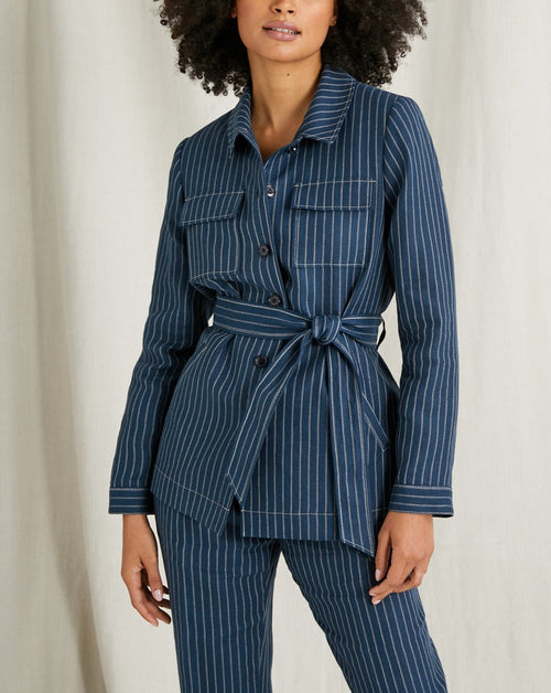 Saharienne Raye - Bleu Fonce Raye - Femme