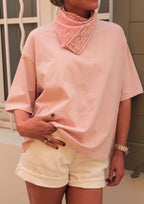 Foulard bandana rose clair
