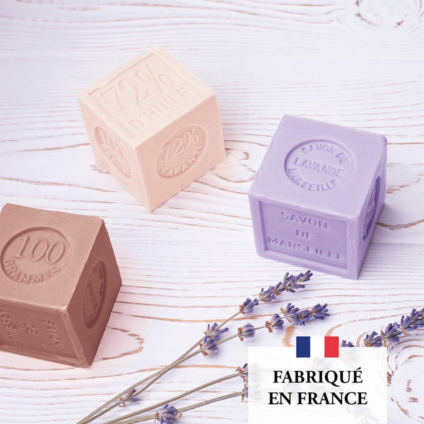 Pack De 3 Savons De Marseille Solides Fleuris - -
