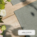 Set De Table Coton - Chambray Vert Foncé