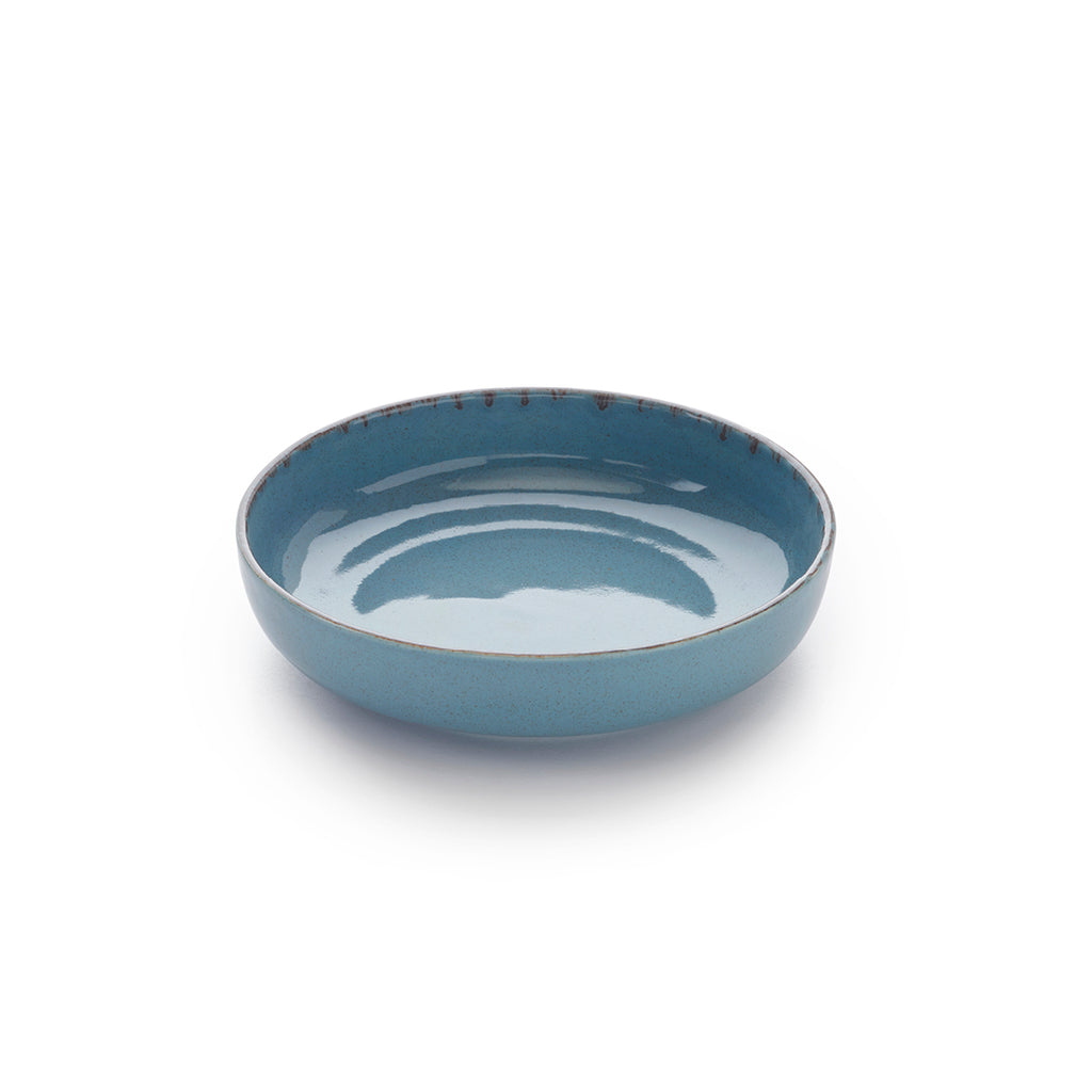 Vajilla de 24 piezas de gres natural - Azul