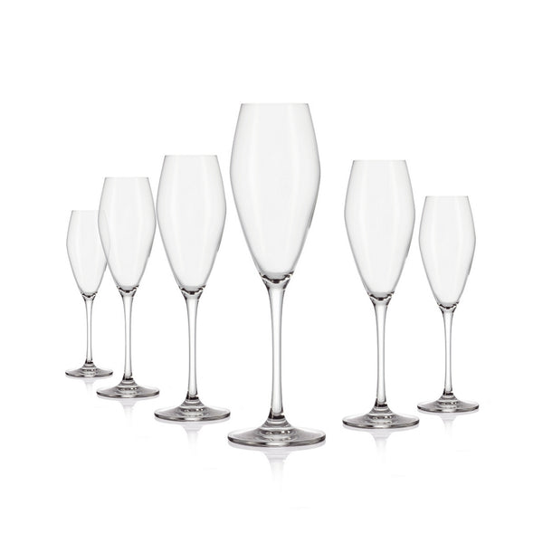 Set di 6 flûte da champagne - trasparenti