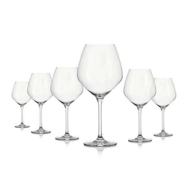 Set di 6 calici da vino di Borgogna - trasparenti