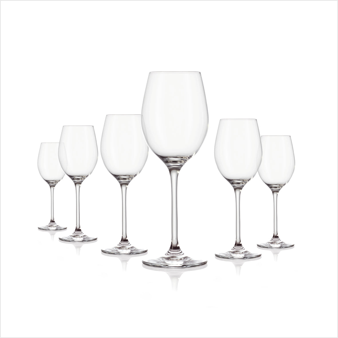Set of 6 White Wine Glasses - Prestige - Clear