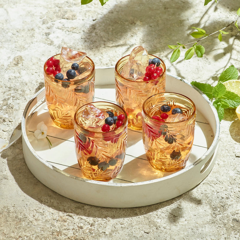 Lot De 4 Gobelets Bas - Oasis Ambre