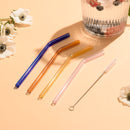 Lot De 4 Pailles + Brosse - Spirit Bleu / Ambre / Jaune / Rose