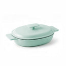 Cocotte Ovale Avec Couvercle - Enamel Green