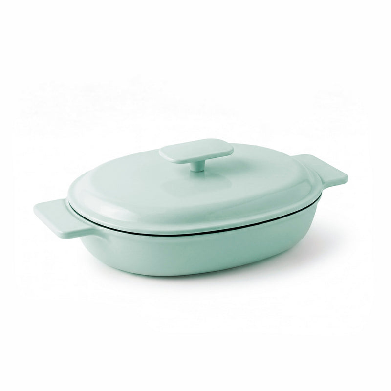 Cocotte Ovale Avec Couvercle - Enamel Green
