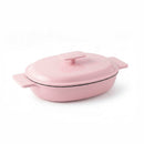 Cocotte Ovale Avec Couvercle - Enamel Rose