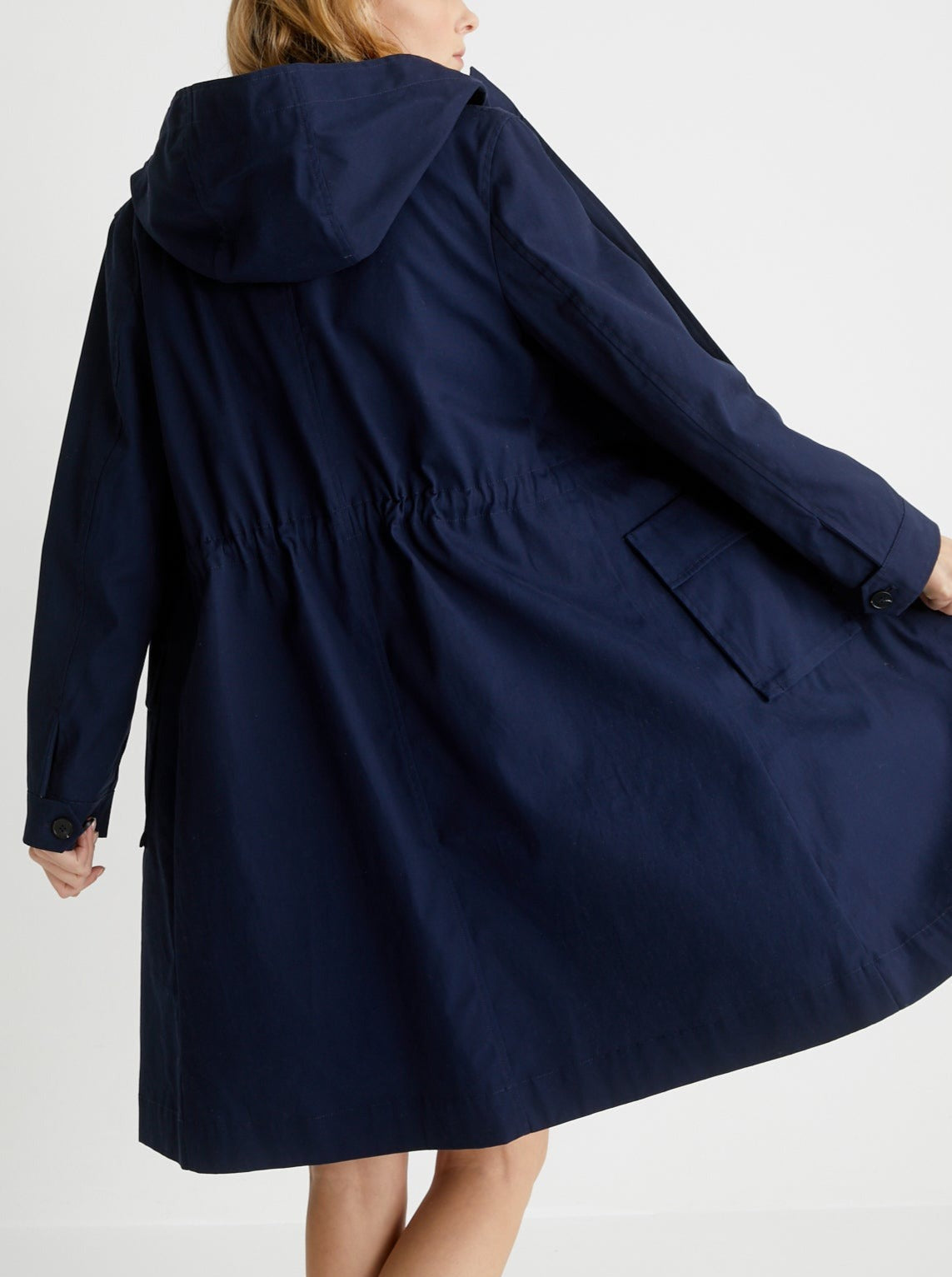 Abrigo largo Ct - Azul oscuro liso - Mujer
