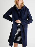 Abrigo largo Ct - Azul oscuro liso - Mujer